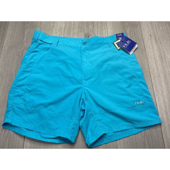 HUK Shorts Men 3XL Julep Blue Rogue 18" Fishing Performance Stretch Beach Casual - Picture 1 of 12